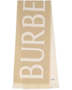 Burberry Reversible B Shield Scarf - Natural