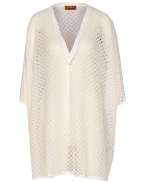 Missoni Short Lame Raschel Workmanship Caftan - White