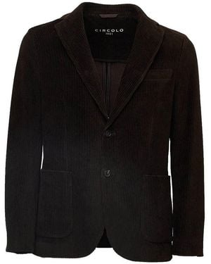 Circolo 1901 Corduroy Single-Breasted Blazer - Black