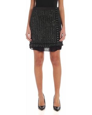 KARL LAGERFELD Sparkle Bouclè Skirt - Black