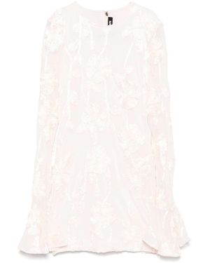 ROTATE BIRGER CHRISTENSEN Short Flower Dress - White