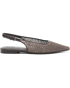 Brunello Cucinelli Pointed Court Shoes With Decoration - White