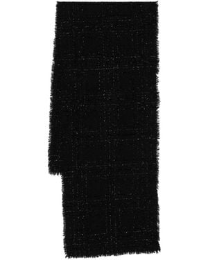 Faliero Sarti Tweed-Effect Scarf - Black