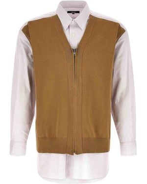 Comme Des Garcons Hommes Plus Cardigan Insert Shirt - Natural