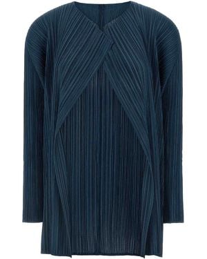 Pleats Please Issey Miyake Mellow Pleats Cardigan - Blue