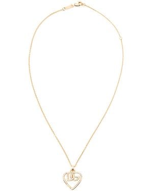 Dolce & Gabbana Heart And Logo Necklace - White
