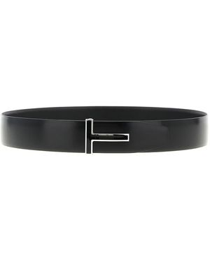 Tom Ford Shiny Leather Belt - White