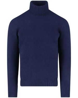 Drumohr High Neck Jumper - Blue