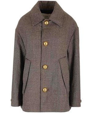 Ami Paris Wool And Cotton Caban - Brown