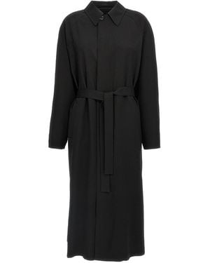 Lemaire Wool Trench Coat - Black