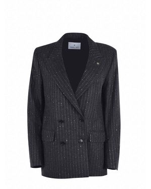Manuel Ritz Wool Blend Jacket - Blue