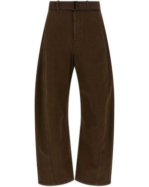 Lemaire Twisted Belted Pants - Brown