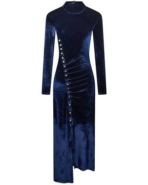 Rabanne Draped Midi Dress - Blue