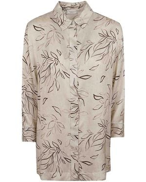 Peserico Fluid Viscose Satin Shirt - Grey