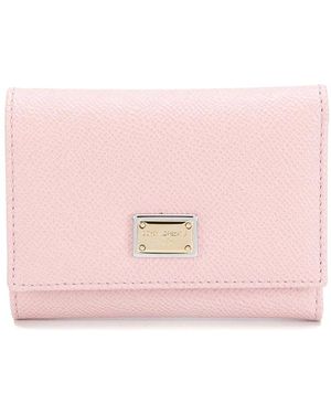 Dolce & Gabbana Leather Flap French Wallet - Pink