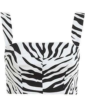 Dolce & Gabbana Zebra-Striped Cropped Top - Black