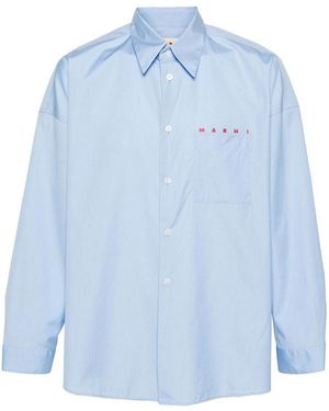 Marni Boxy Fit Logo Shirt - Blue