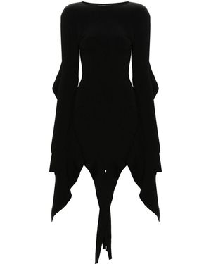 Mugler Asymmetric Mini Dress - Black