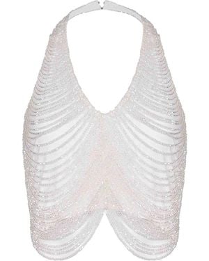 GIUSEPPE DI MORABITO Top By Made Of Polyamide - White