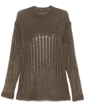 Ann Demeulemeester Round Neck - Brown