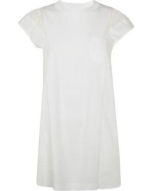 Sacai Popeline X Cotton Jersey Dress - White