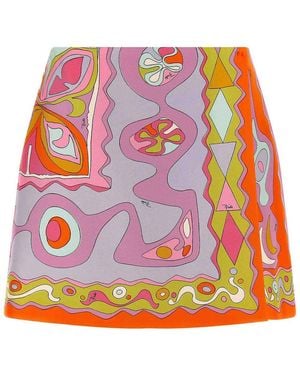 PUCCI 'Angoli' Print Twill Skirt - Multicolor
