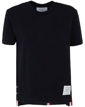 Thom Browne Stripe Detailed T-Shirt - Black