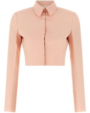 Alberta Ferretti Tropical Wool Blazer - Pink