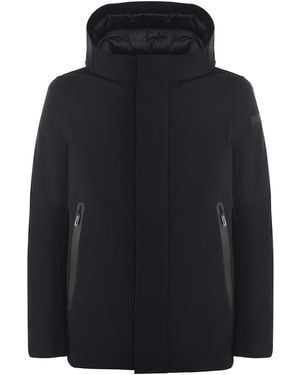 Rrd Hooded Stretch Puffer Jacket - Blue