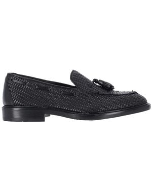 Alexander Hotto Woven Moccasins - Black