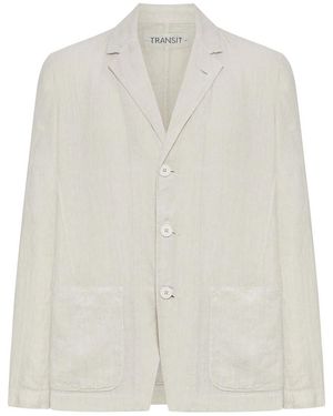 Transit Single-Breasted Tailored Linen Jacket - White