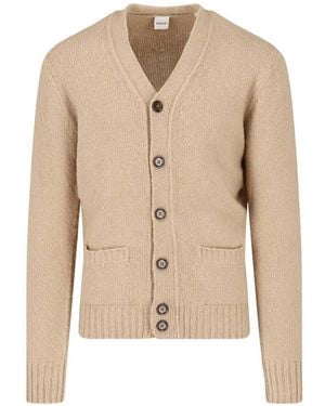 Aspesi Wool Cardigan With Pockets - Natural