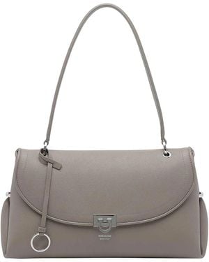 Ferragamo Medium Sofia 2026 Shoulder Bag - Grey