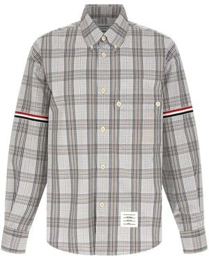 Thom Browne Oversized Rwb Shirt - Gray