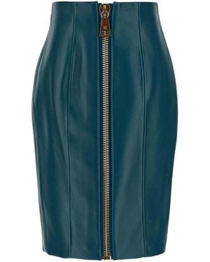 Balmain Xl Zip Skirt - Blue