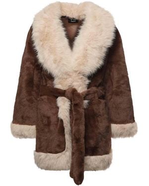 V73 Penny Fur Coat - Brown
