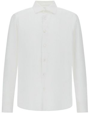 Herno Long-Sleeved Linen Shirt - White