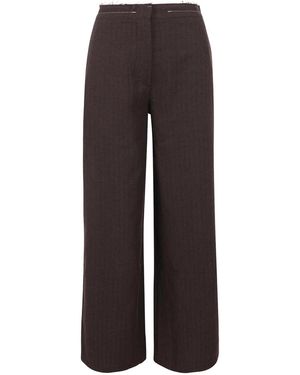 NOUMENO CONCEPT Tailored Raw-Cut Trousers - Brown