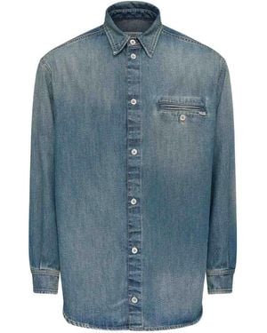 MM6 by Maison Margiela Denim Shirt With Pocket - Blue