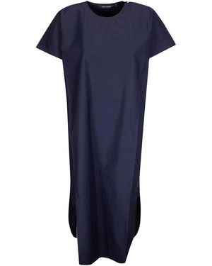 Sofie D'Hoore Crew Neck S/Sl Dress With Curved Hem - Blue