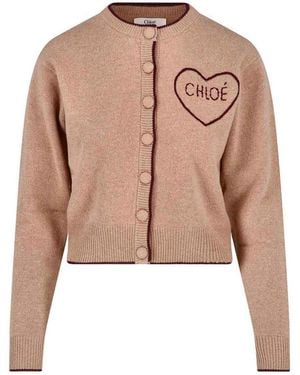 Chloé Wool And Cashmere Cardigan - Natural