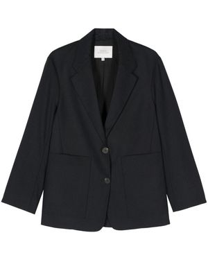 Studio Nicholson Wool Single-Breasted Blazer Jacket - Black