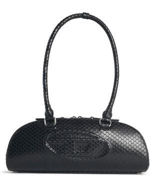 DIESEL 1Dr Dome-Bowling Leather Bag - Black