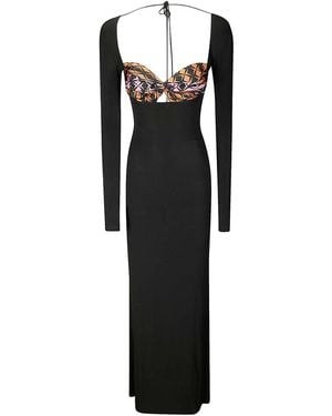 Marine Serre Long Viscose Dress - Black