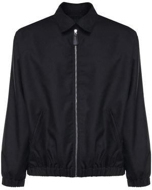 Giuliano Galiano Asher Wool Blend Bomber Jacket - Black