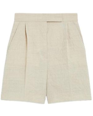 Max Mara Wool Canvas Shorts - Natural