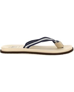 サンダル BRUNELLO CUCINELLI 'Pool Slide' sandals Multicolor Brunello Cucinelli - Blue & Beige Rubber Pool Slide