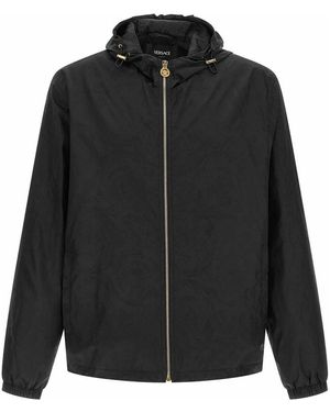 Versace 'Barocco' Jacquard Windbreaker - Black
