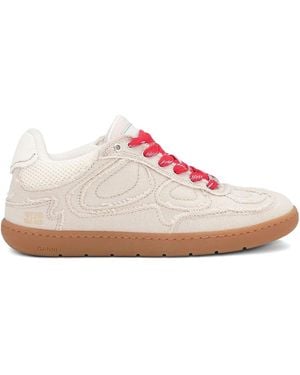 Ganni Canvas Trainers With Raw-Cut Edges - Pink