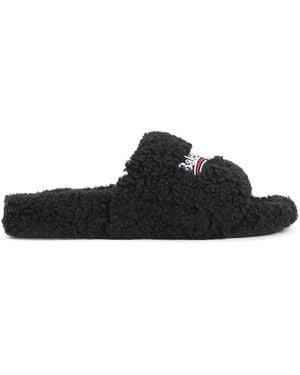 Balenciaga Blenciaga Furry Fake Slide - Black
